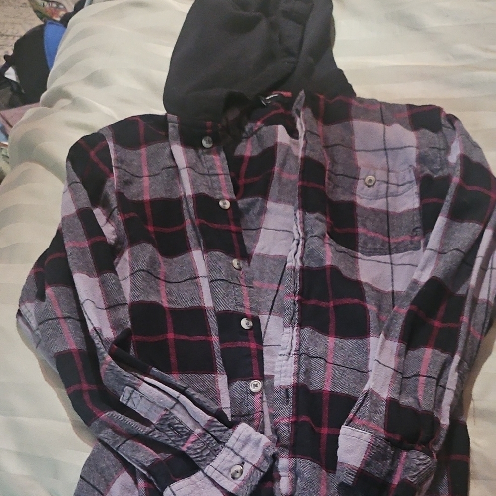 Ocean Current Black and Gray Button Down Shirt